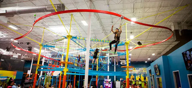 Adventure Hub Zipline Roller Coaster at Urban Air